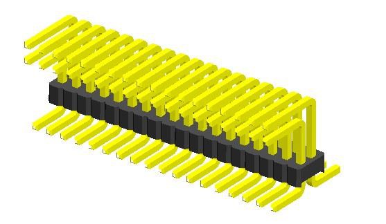 1.27mm Tshwj xeeb Pin Header Dual Kab SMT