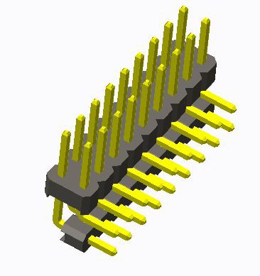 2.54mm Pin Header Dual Row Angle Add Housing