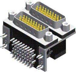 High Density Stacked Dual Port D-SUB