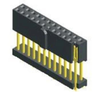 2.54mm Poj niam Header Ntxiv Yas H=19.5mm